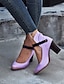 cheap Sandals-Women&#039;s Sandals Chunky Heel Closed Toe Daily PU Purple Khaki Gray