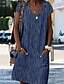 cheap Casual Dresses-Women&#039;s Knee Length Dress A Line Dress Blue Orange White Short Sleeve Pocket Print Geometric Round Neck Summer Hot Casual S M L XL XXL 3XL 4XL