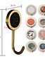 cheap Bath Fixtures-Natural Marble Shell Textures Six Hooks Round Towel Brass Robe Hook Bag Clothes Antique Copper Hanger 3M Strong Viscosity Self-adhesive Pack 6 Mixed Colors
