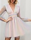cheap Mini Dresses-Women&#039;s Swing Dress Short Mini Dress Long Sleeve Rainbow Hot Rainbow S M L XL