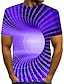 abordables T-shirts &amp; Débardeurs Homme-Homme T shirt Tee Graphic 3D Print 3D Col Rond Jaune Rose Claire Rouge Bleu Violet 3D effet Grande Taille du quotidien Manche Courte Vêtement Tenue basique