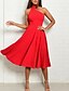 cheap Elegant Dresses-Women&#039;s Sheath Dress Midi Dress White Red Sleeveless Solid Colored Halter Neck Hot Elegant S M L XL
