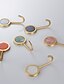cheap Bath Fixtures-Natural Marble Shell Textures Six Hooks Round Towel Brass Robe Hook Bag Clothes Antique Copper Hanger 3M Strong Viscosity Self-adhesive Pack 6 Mixed Colors