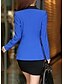 billige Blazere-dame blazer ensfarvet polyesterfrakke toppe sort / blå / fuchsia