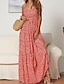 cheap Maxi Dresses-Women&#039;s Strap Dress Maxi long Dress Red Navy Blue Sleeveless Print Hot S M L XL