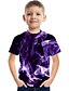 baratos Camisetas Para Meninos-Dia da Criança Para Meninos 3D Bloco de cor 3D Camisa Camiseta Manga Curta Impressão 3D Verão Ativo Roupa de rua Poliéster Raiom Infantil