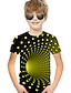 billige T-shirts &amp; Trøjer til Drenge-Børn Baby Drenge T-shirt Kortærmet 3D Print Farveblok Geometrisk 3D Trykt mønster Blå Lilla Rød Børn Toppe Sommer Aktiv Basale Gade Jul