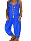 abordables Jumpsuits &amp; Rompers-Combinaison Femme Couleur unie Vêtement de rue Plein Air du quotidien Standard Bleu S Printemps