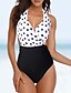 cheap One-Pieces-Women&#039;s Swimwear One Piece Swimsuit Cut Out Tie Back Pink Green Red White Swimwear Halter Neck Bathing Suits Elegant Vacation / Padded Bras