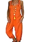 preiswerte Jumpsuits &amp; Rompers-Damen Jumpsuit Feste Farbe Strassenmode Casual Strasse Täglich Regular Fit Blau Gelb Orange S M L XL Frühling
