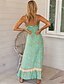 cheap Boho Dresses-Women&#039;s Strap Dress Maxi long Dress Green Orange Blue Beige Light Blue Sleeveless Geometric Slim S M L XL