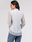 cheap Tops &amp; Blouses-Women&#039;s Blouse Solid Colored Geometry Lace Long Sleeve Causal Tops Gray