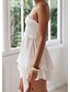 billige Afslappede kjoler-Dame Kappe Kjole Mini kjole Uden ærmer Helfarve Sommer Elegant 2021 Hvid Blå S M L XL