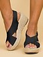 cheap Sandals-Women&#039;s Sandals Wedge Sandals Heel Sandals Wedge Heel Open Toe Daily PU Summer White Black Brown