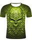cheap Men&#039;s Tees &amp; Tank Tops-Men&#039;s Shirt T shirt Tee Graphic Skull 3D Round Neck Black Light Green Red Royal Blue Blue Plus Size Daily Holiday Short Sleeve Print Clothing Apparel Streetwear Exaggerated