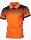 cheap Polos-Men&#039;s Golf Shirt Tennis Shirt Color Block Collar Classic Collar Plus Size Daily Work Short Sleeve Print Tops Business Basic White Black Orange