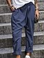 abordables Pants-Femme Actif basique Poids Léger Mélange de Lin &amp; Coton Ample Plein Air Quotidien Habits de travail Chino Pantalon Couleur Pleine Classique Bleu Noir Kaki Vert Gris