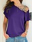cheap Tops &amp; Blouses-Women&#039;s Plus Size Blouse Eyelet top Shirt Solid Colored Sexy One Shoulder Tops Blue Purple Wine
