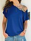 cheap Tops &amp; Blouses-Women&#039;s Plus Size Blouse Eyelet top Shirt Solid Colored Sexy One Shoulder Tops Blue Purple Wine