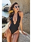 cheap One-Pieces-Women&#039;s Swimwear One Piece Swimsuit Black Plus Size Swimwear Bathing Suits