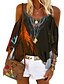 economico Canotte-Per donna Blusa Camicia Fantasia floreale Modello Fiore decorativo Manica lunga Con bretelline Top Fucsia Arancione