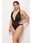 cheap Plus Size Swimwear-Women&#039;s Swimwear One Piece Swimsuit Criss Cross Black Swimwear Bathing Suits
