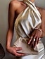 abordables Robe élégante-Femme Robe Fourreau Robe Maxi longue - Sans Manches Couleur unie Eté Elégant Mince 2020 Kaki L