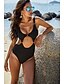 cheap One-Pieces-Women&#039;s One Piece Swimsuit Black Red Plus Size Swimwear Strap Bathing Suits / Padded Bras