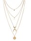 preiswerte Mehrreihen Halskette-Damen Geschichtete Halskette Chrom Gold 51 cm Modische Halsketten Schmuck Für Alltag