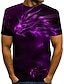 cheap Tank Tops-Purple Dragon Mens Graphic Shirt Casual 3D For Festival | Summer Cotton Tee Optical Illusion Round Neck Print Plus Size Daily Short Sleeve