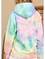 cheap Women&#039;s Hoodies &amp; Sweatshirts-Women&#039;s Hoodie Pullover Drawstring Basic Rainbow Tie Dye Causal Hooded
