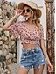abordables Tops &amp; Blouses-Mujer Blusa Camisa Floral Flor Escote en Pico Tops Básico Estilo playero Top básico Rosa