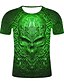 cheap Men&#039;s Tees &amp; Tank Tops-Men&#039;s Shirt T shirt Tee Graphic Skull 3D Round Neck Black Light Green Red Royal Blue Blue Plus Size Daily Holiday Short Sleeve Print Clothing Apparel Streetwear Exaggerated