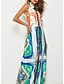 billige Afslappede kjoler-Dame Asymmetrisk Skjorte Kjole - Uden ærmer Regnbue Trykt mønster Krave Boheme Regnbue S M L