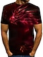 billige Tank Tops-lilla drage herre grafisk skjorte afslappet 3d til festival | sommer bomulds-t-shirt optisk illusion rundhalset print plus size dagligt kortærmet