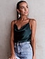 cheap Tank Tops-Women&#039;s Blouse Tank Top Solid Colored Strap Basic Tops White Army Green Black