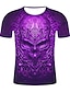 cheap Men&#039;s Tees &amp; Tank Tops-Men&#039;s T shirt Shirt Graphic 3D Skull Round Neck Plus Size Daily Holiday Short Sleeve Print Tops Streetwear Exaggerated Green Blue Black