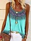 cheap Tank Tops-Women&#039;s Plus Size Boho Shirt Tank Top Camisole Summer Tops Geometric Sexy Holiday Beach Yellow Sleeveless Boho Strap