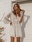 billige Boheme-inspirerede kjoler-2020 sommer trendy boho kjole i hvid