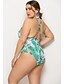 cheap Plus Size Swimwear-Women&#039;s Swimwear One Piece Monokini Plus Size Swimsuit Floral Tropical Lace up Green Bathing Suits