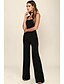 abordables Jumpsuits &amp; Rompers-Mujer Negro Mono Un Color
