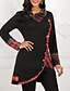 cheap Tops &amp; Blouses-Women&#039;s Geometric T-shirt Print Long Sleeve Daily Tops Cotton Black