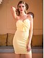 cheap Elegant Dresses-DOUBLE CRAZY Women‘s Bodycon Short Mini Dress - Sleeveless Solid Color Bow Spring Summer Strapless Elegant Sexy Party Slim 2020 Yellow S M L