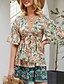 cheap Boho Dresses-Women&#039;s A-Line Dress Short Mini Dress - Short Sleeve Floral Summer V Neck Elegant Slim 2020 Blushing Pink S M L XL