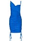 preiswerte Bodycon Kleider-Damen Trägerkleid Knielanges Kleid Ärmellos Volltonfarbe Sommer Sexy 2021 Weiß Schwarz Blau S M L