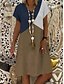 cheap Mini Dresses-Women&#039;s Shift Dress Short Mini Dress Wine Gray Khaki Short Sleeve Color Block Summer V Neck Hot Casual 2021 S M L XL XXL 3XL 4XL 5XL