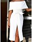 cheap Party Dresses-Women&#039;s Sheath Dress Midi Dress White Half Sleeve Floral Summer Off Shoulder Hot Elegant 2021 S M L XL XXL 3XL