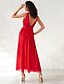 cheap Elegant Dresses-Women&#039;s Swing Dress Maxi long Dress Blue Red Sleeveless Solid Color Summer V Neck Elegant 2021 XS S M L XL