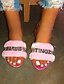 cheap Women&#039;s Slippers &amp; Flip-Flops-Women&#039;s Slippers &amp; Flip-Flops Fuzzy Slippers Outdoor Slippers Flat Heel Open Toe Daily House Spa Faux Fur Slogan Letter Black Pink