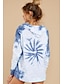 preiswerte Kapuzenpullis &amp; Sweatshirts-Damen Pullover Hoodie Sweatshirt Batik Grundlegend Kapuzenpullover Sweatshirts Leicht Blau